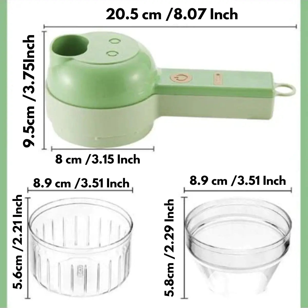 4-in-1 Cordless Kitchen Chopper – Compact and Efficient