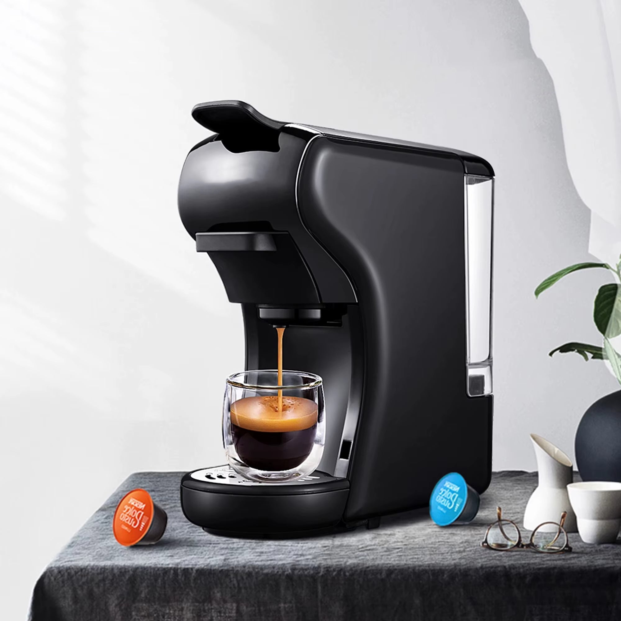Multi-Function Coffee Maker | 19-Bar Brewing Pressure | Compatible with Nespresso & K-Cup | 25 Seconds Brew Time | 68dB