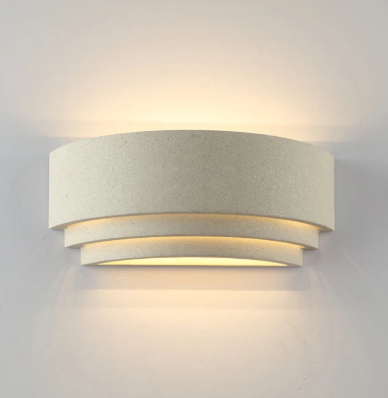 Waterproof LED Wall Sconce Lume Stone | Modern Minimalist Cement Finish | Outdoor Indoor Wall Mounted Light | IP65, Warm White, Energy Efficient, 110V-220V Compatible