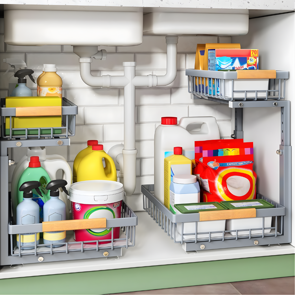 Effortless Under-Cabinet Sliding Storage Solution