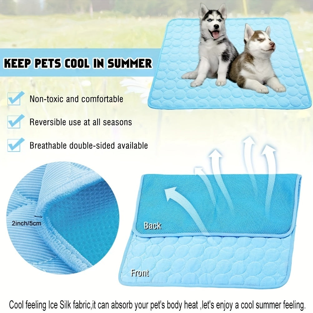 Cooling Mat for Dogs And Cats: Breathable, Washable Pet Bed with Polyester Fiber Filling, Ideal for Summer, Car Seat And Small House Covers, Dog Cooling Mat