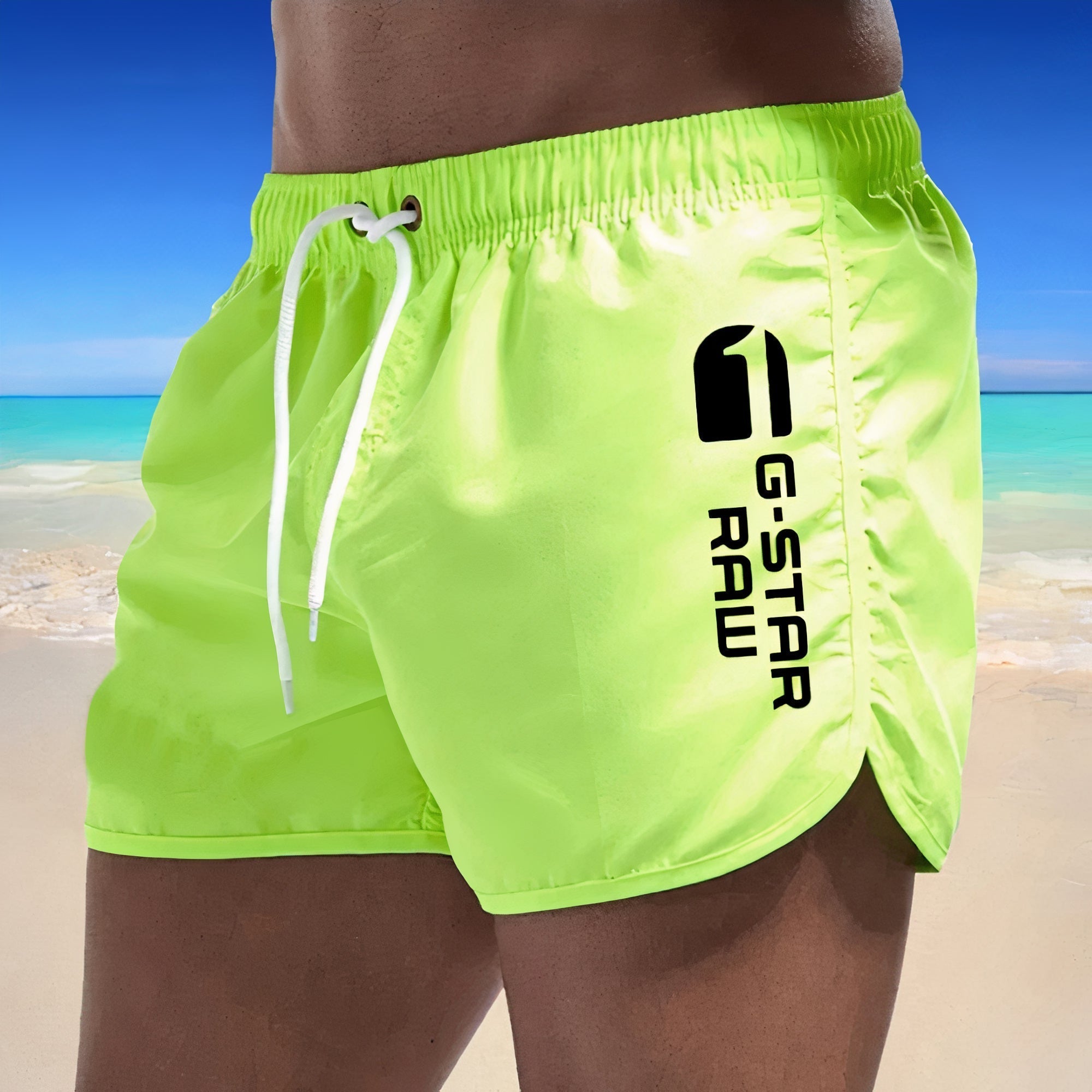 Men's Swim Shorts | Quick-Drying Polyester | Elastic Waistband & Drawstring | Durable Lightweight Design