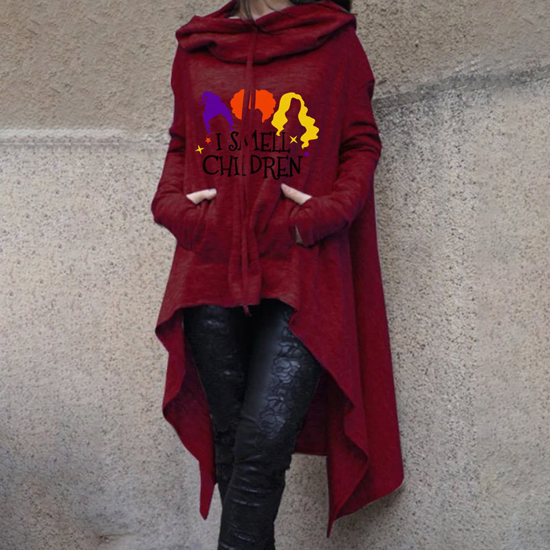 Halloween Printed Hoodie Lightweight Acetate Fabric for Cozy Fall Wear