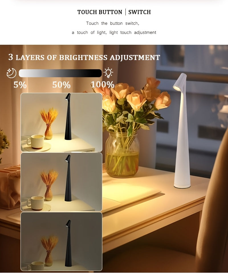 Versatile Rechargeable Touch Lamp – 3 Adjustable Light Settings