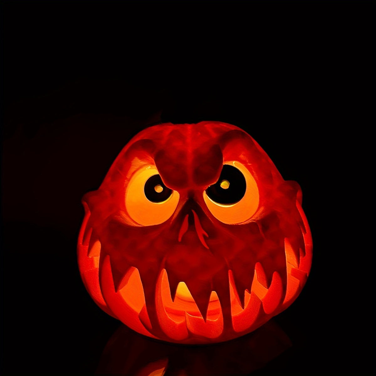 Giant Hollow Halloween Pumpkin Decoration with Carved Skull Design