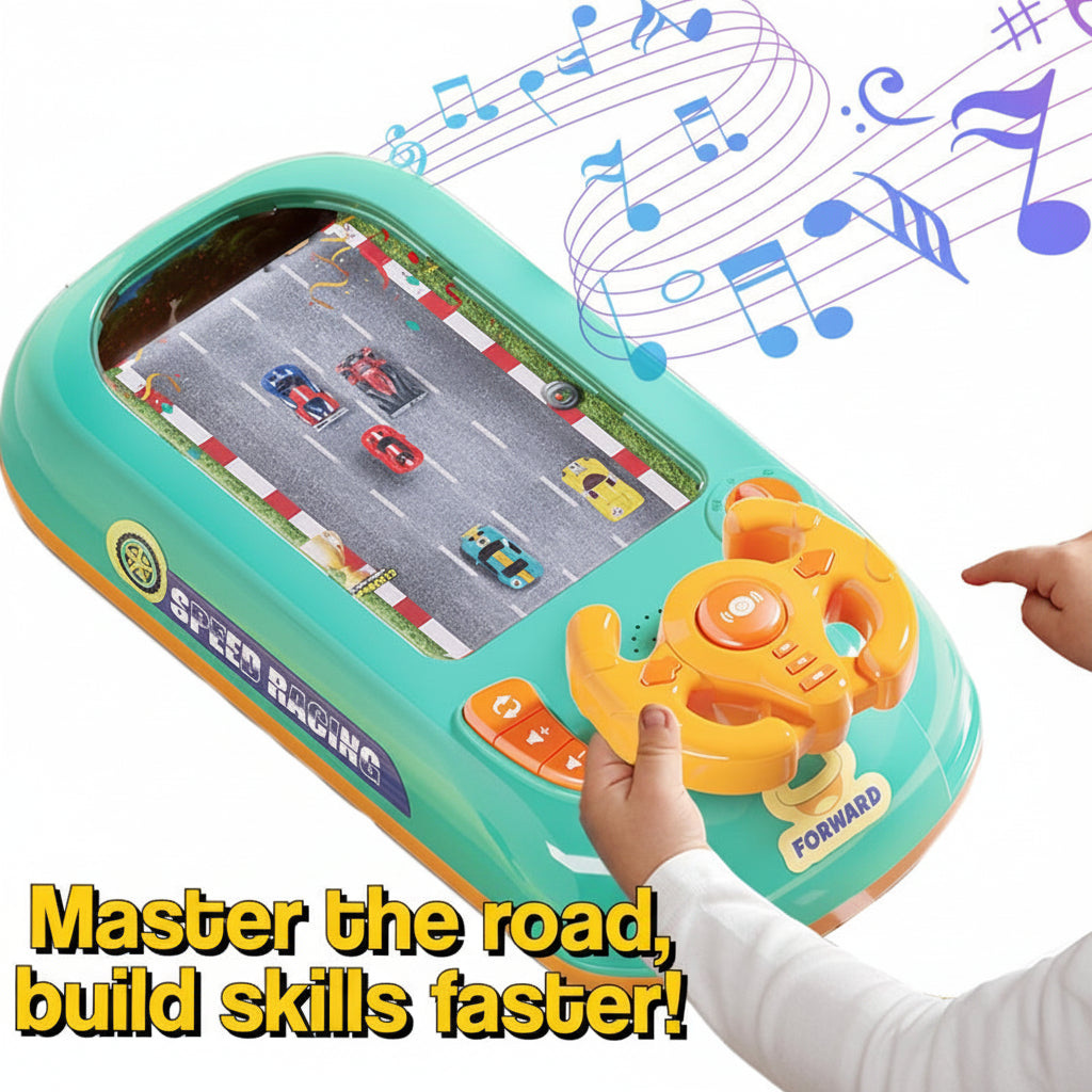 Adventure Racing Game Console with Interactive Wheel