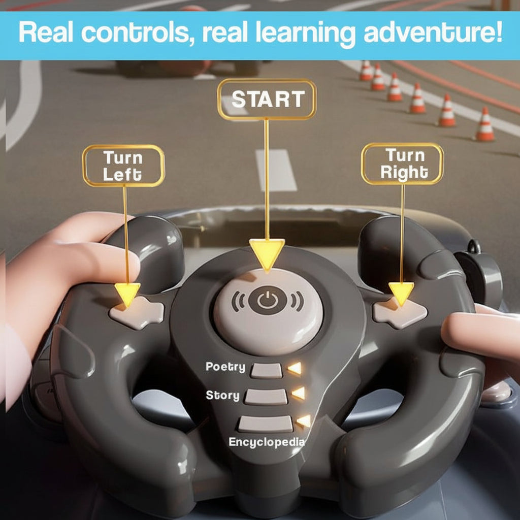 Adventure Racing Game Console with Interactive Wheel