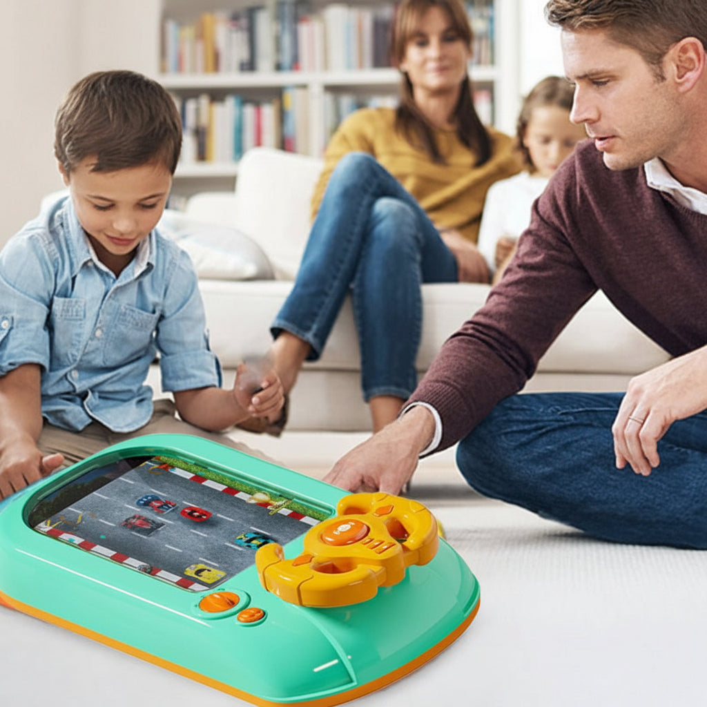 Adventure Racing Game Console with Interactive Wheel