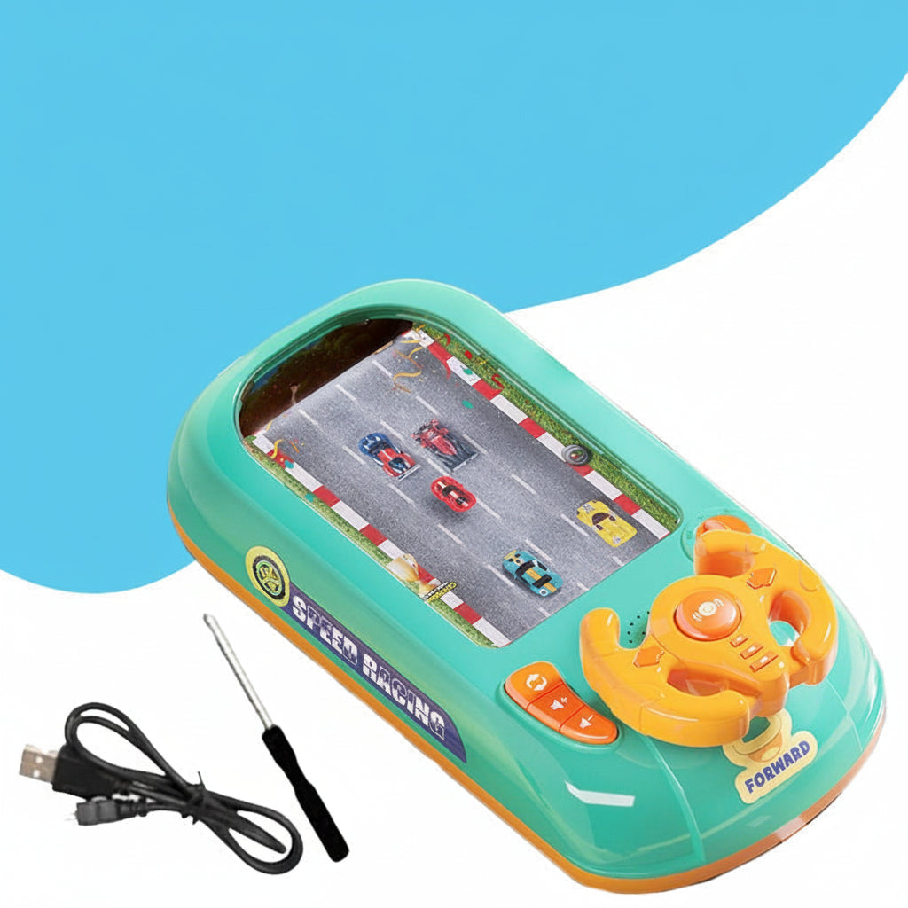 Adventure Racing Game Console with Interactive Wheel