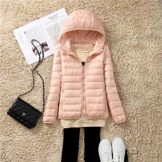 Women’s Hooded Puffer Jacket | Featherlight Down Insulation | Easily Packable | Stylish Winter Warmth