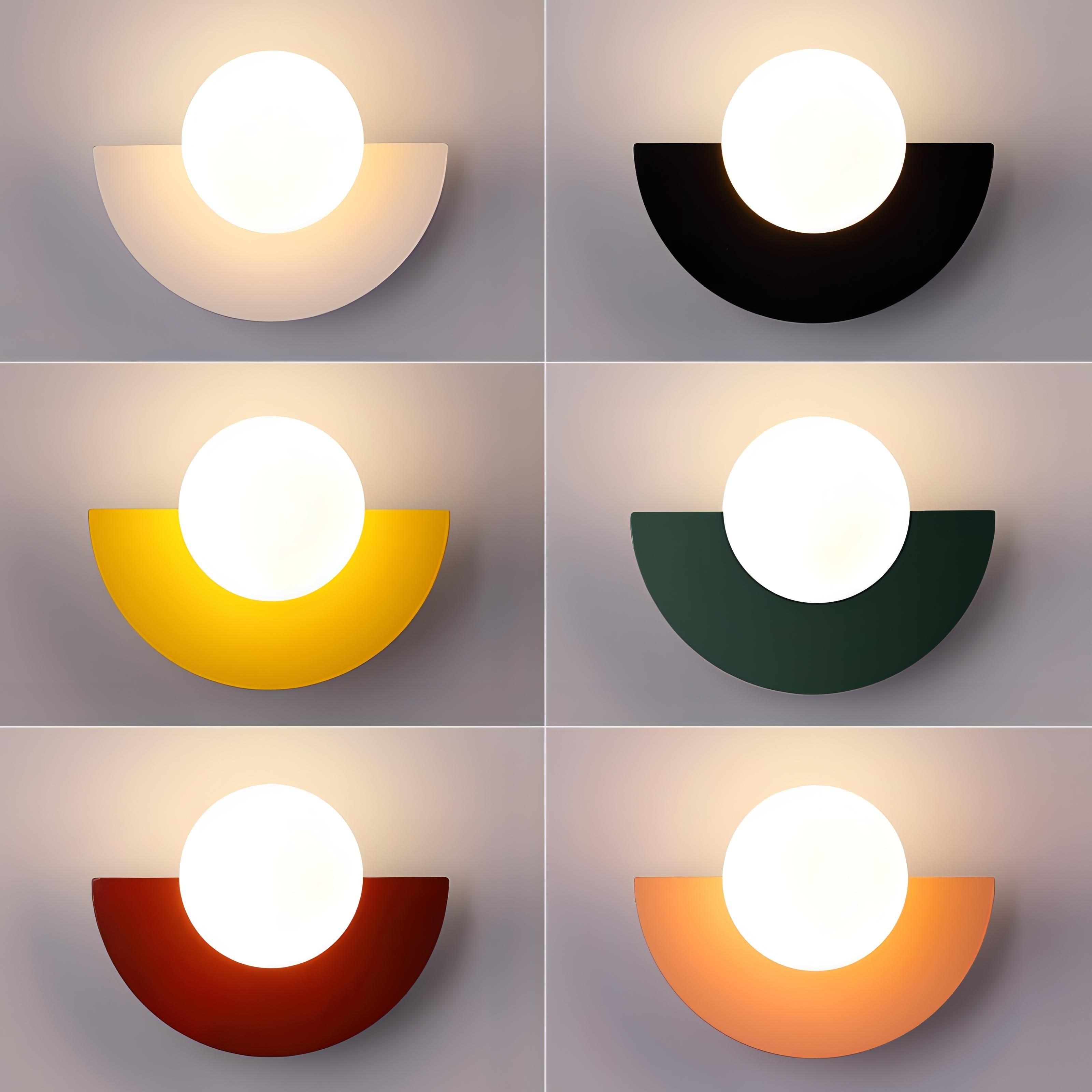 Wall Lamp | Nordic Semicircle Shade & Globe Diffuser | Metal Construction | Energy-Efficient LED Lighting
