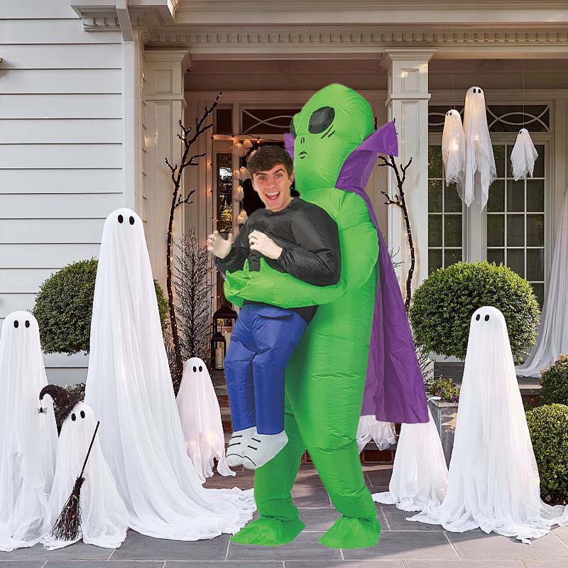 Inflatable Alien Costume with Crown Detail for Halloween Parties