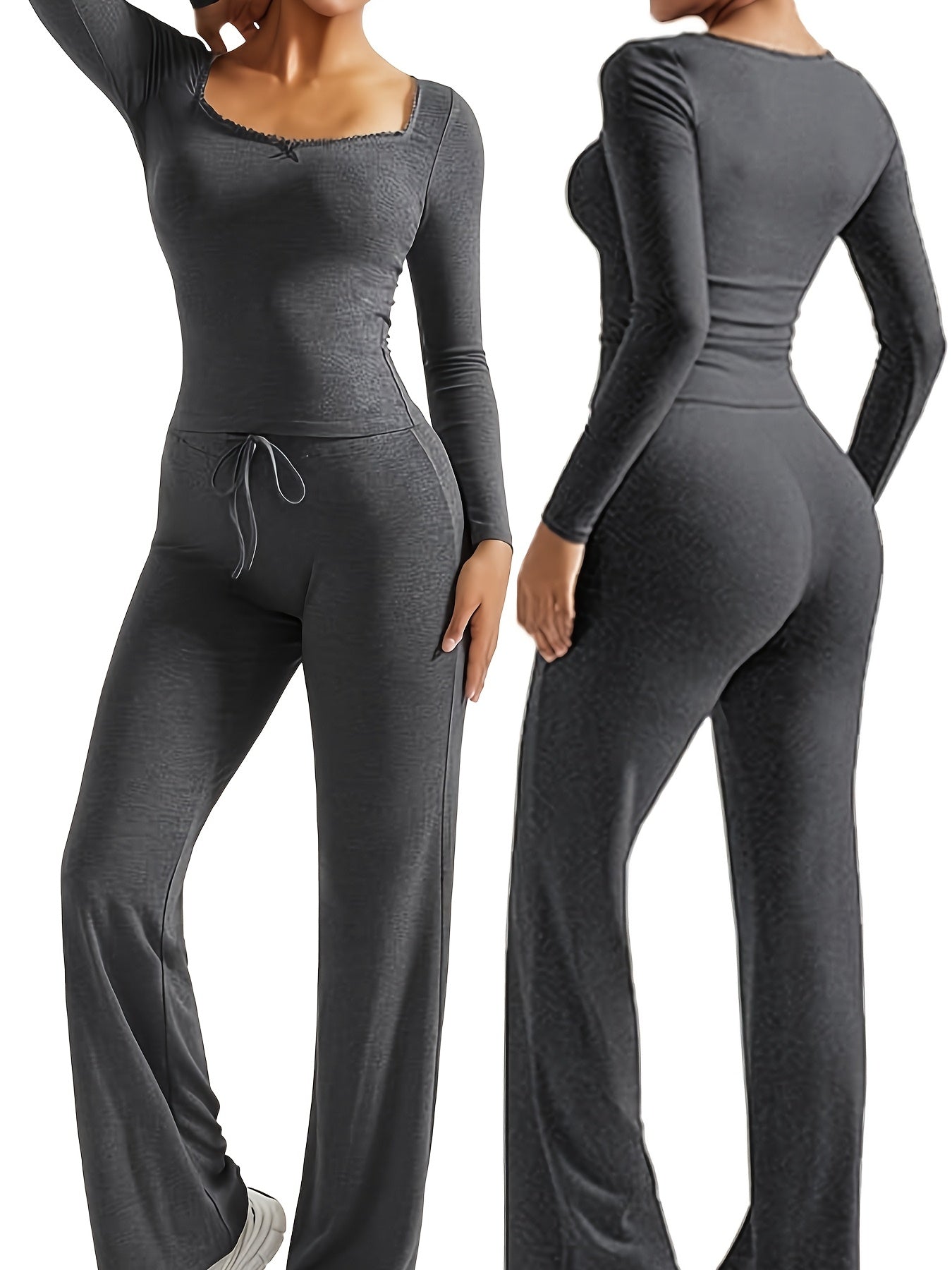 Women’s V-Neck Pants | Stretchy Fit | Comfortable Everyday Wear | Rayon Blend