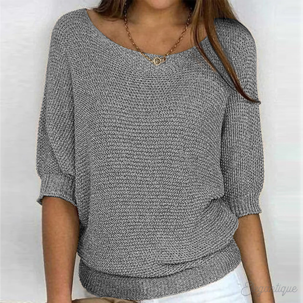 Women’s Sweater | Relaxed Fit Airy Knit | Crew Neck & Long Sleeves | Comfortable Casual Wear