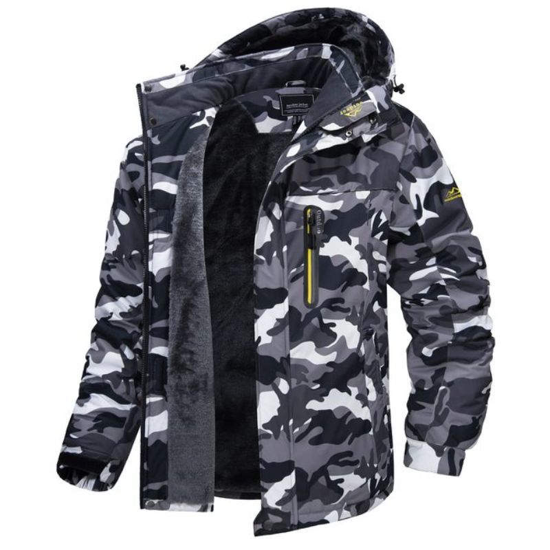 Men's Waterproof Winter Jacket | Insulated & Adjustable Hood | Durable Fabric | Weather Protection
