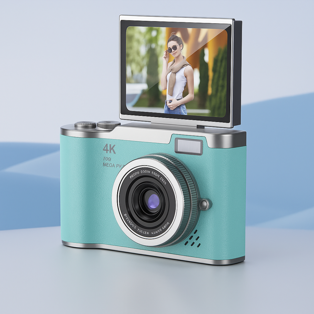 Compact 4K Vlogging Camera with Flip-Out Screen