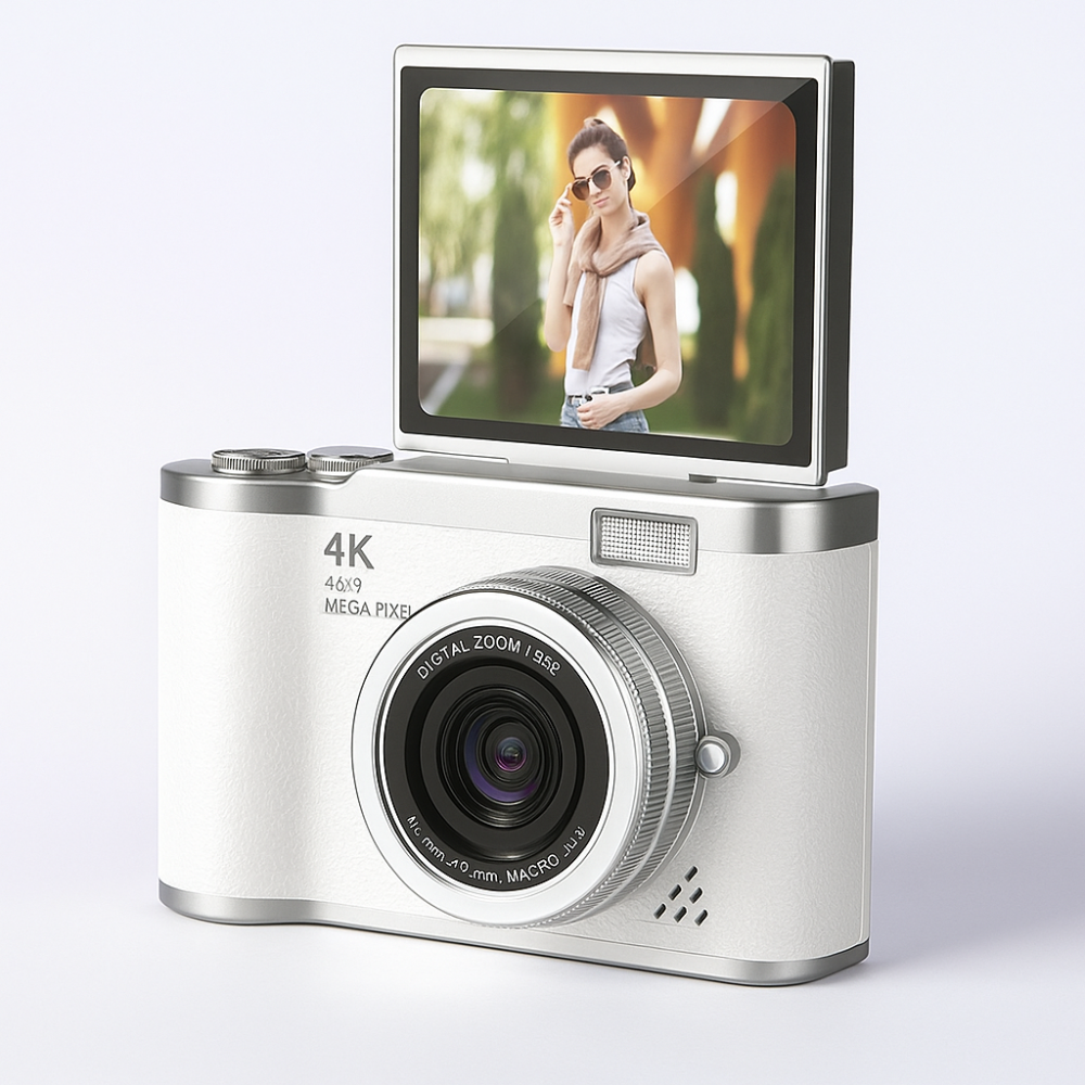 Compact 4K Vlogging Camera with Flip-Out Screen