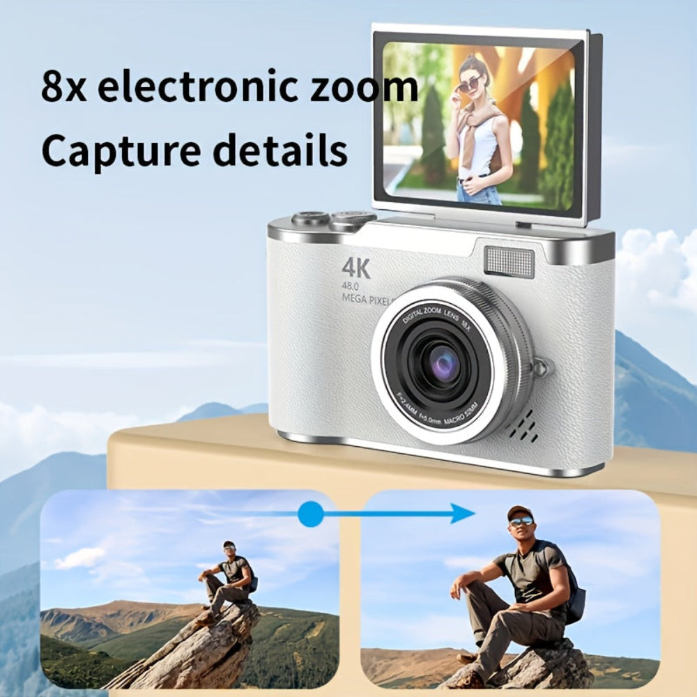 Compact 4K Vlogging Camera with Flip-Out Screen