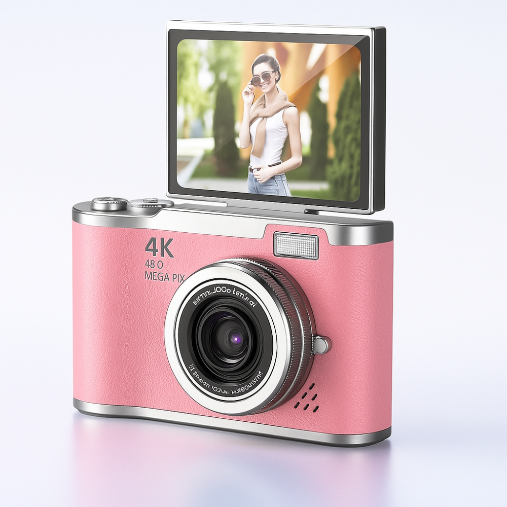 Compact 4K Vlogging Camera with Flip-Out Screen