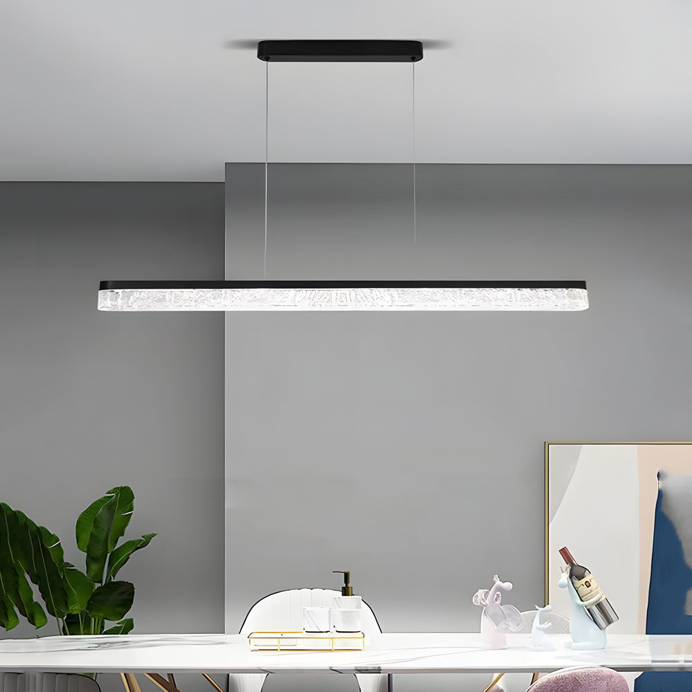 1 Light 47.24-Inch Dimmable Black Linear Pendant Light Island Light