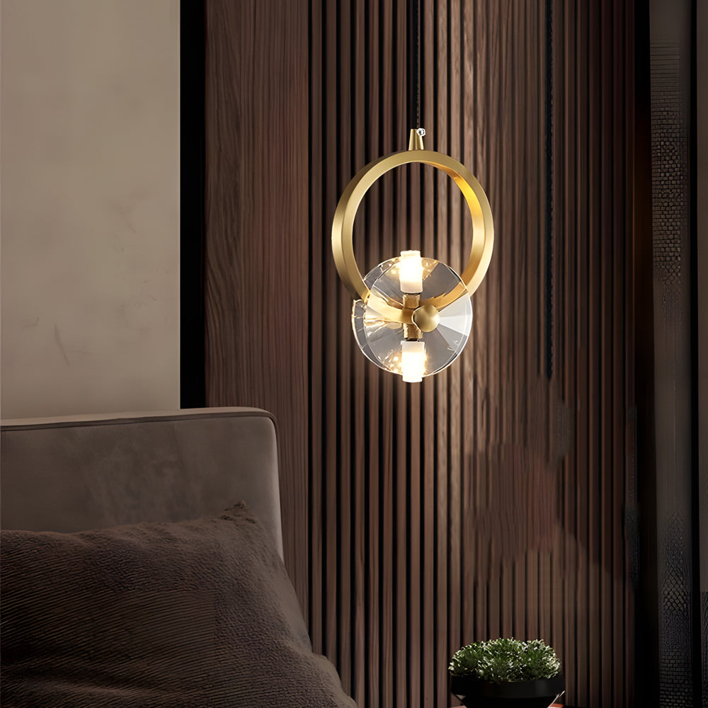 1/3-Light Round Taavita Crystal LED Pendant Light