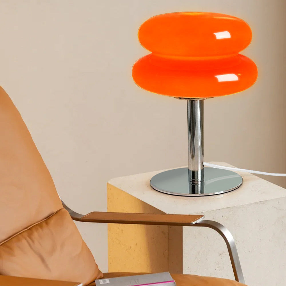 Luna Glow Elegant Glass Table Lamp with Adjustable LED Light