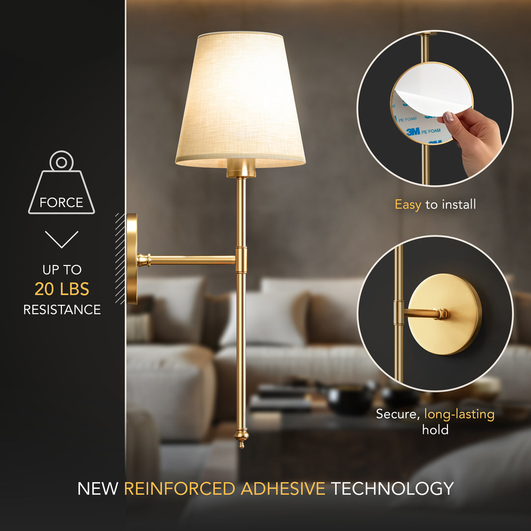Remote-Controlled Battery Wall Light – Easy Setup & No Damage