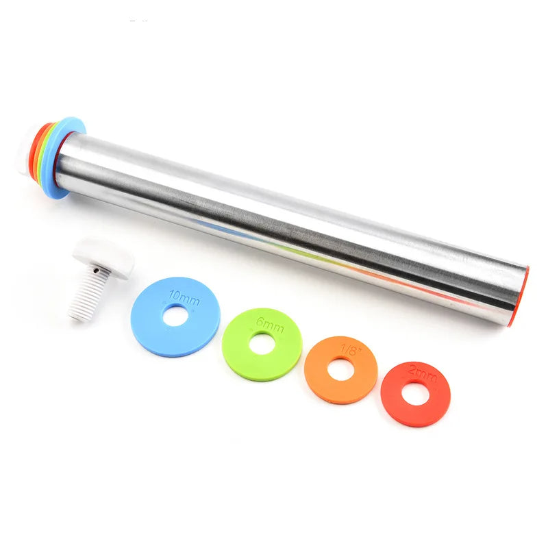 Rolling Pin with Adjustable Thickness Rings