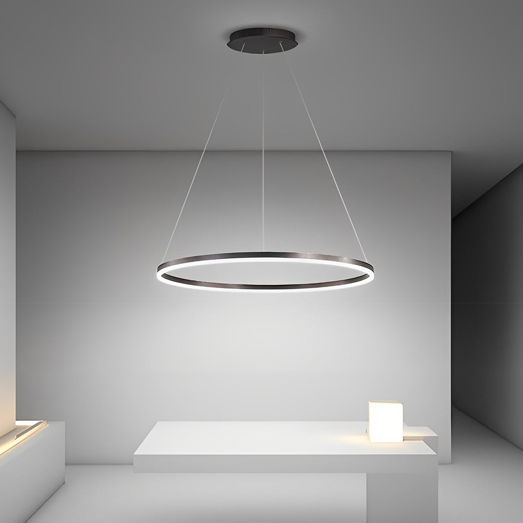 16'' Simple Circle Acrylic Pendant Light - Single Pendant Lighting with Aluminum Structure