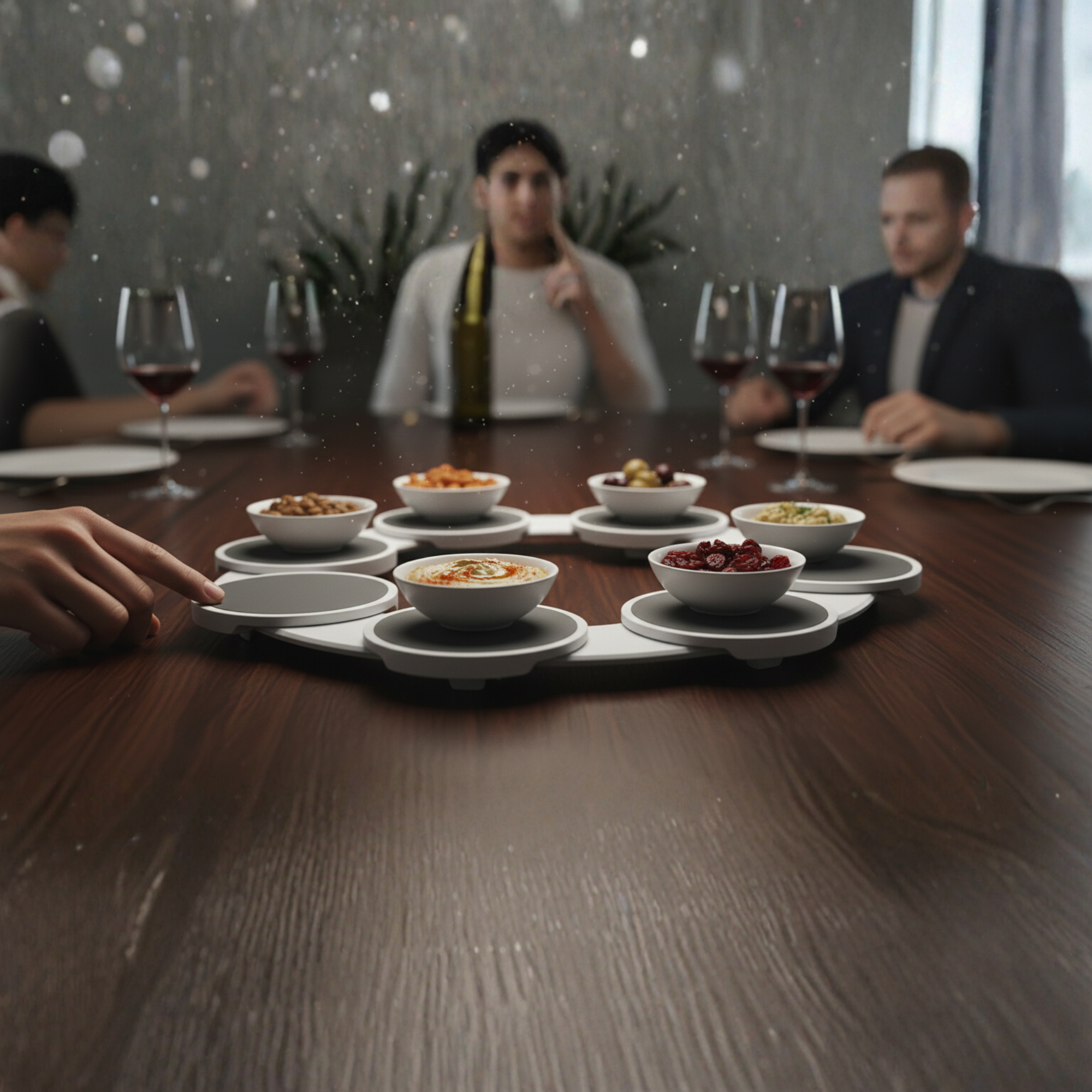 Convenient Rotating Dining Tray – Effortless Serving for All