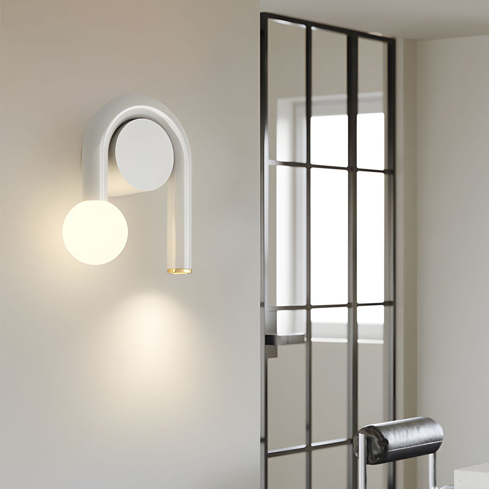 2-Light U-shaped Line Arched Iron Wall Sconce LED Matte Black Bathroom Vanity Lights