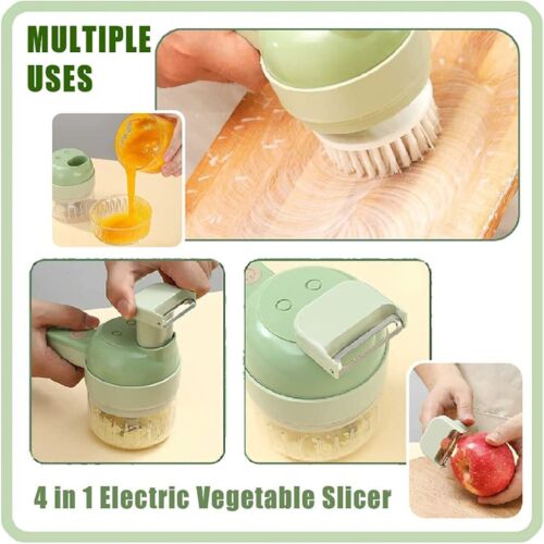 Electric Food Slicer – 4-in-1 Multi-Function Cutter