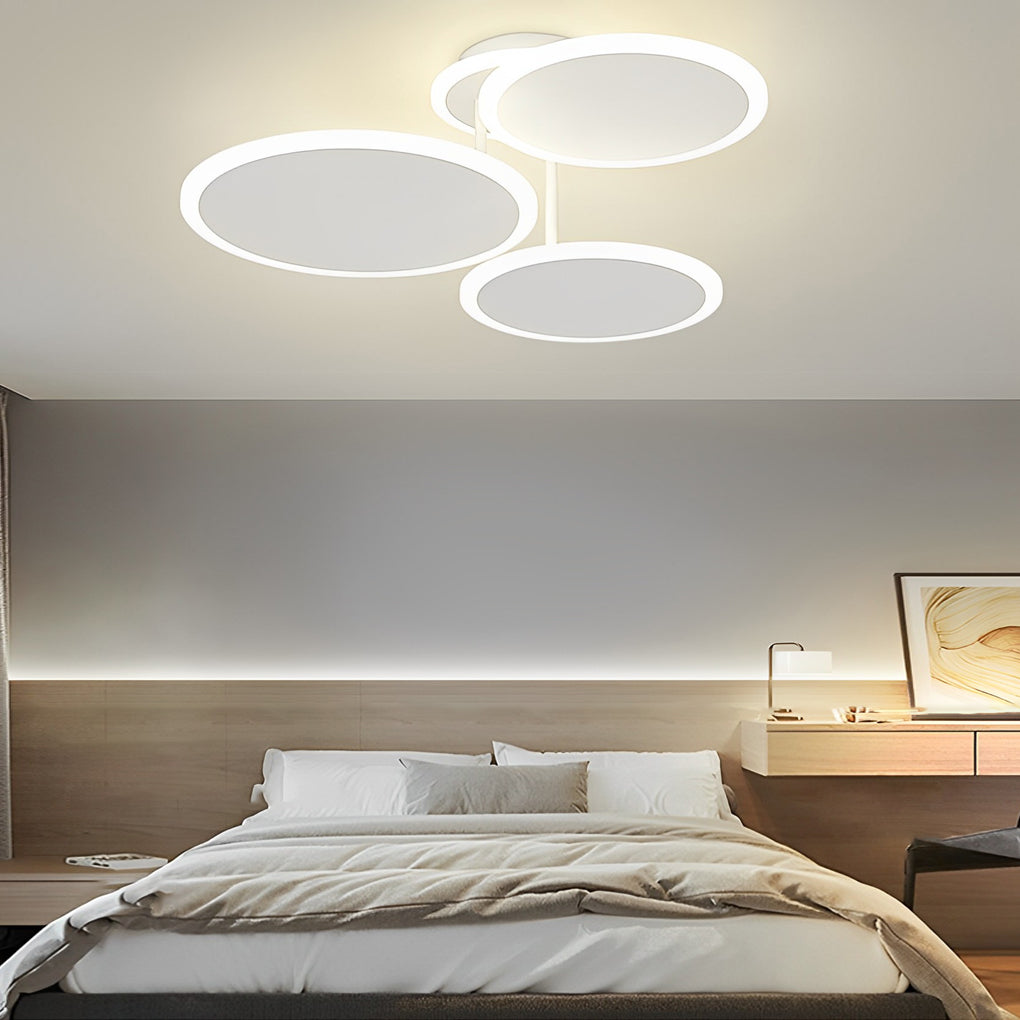 2/3/6 Round Three Step Dimming LED Matte White Nordic Ceiling Light Fixture
