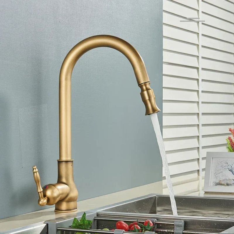 Classic Brass Kitchen Tap – Flexible Spout for Effortless Use