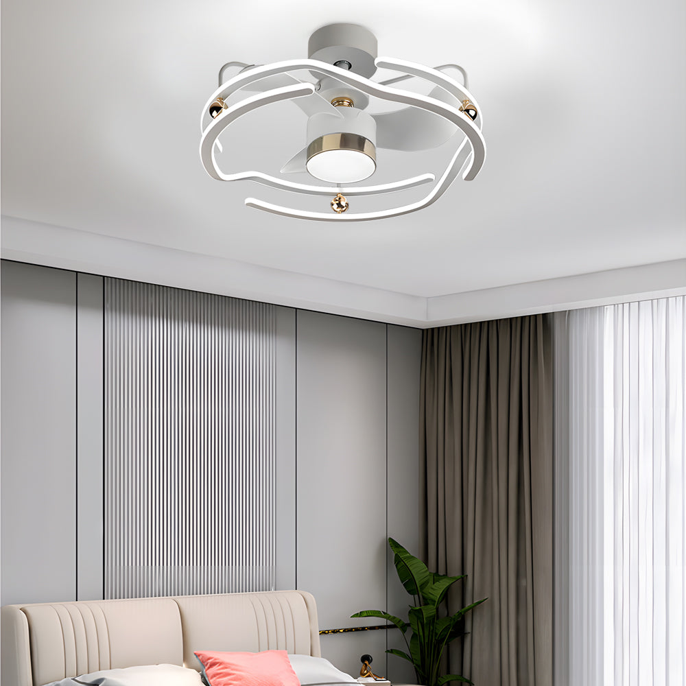 23.6’’ Low Profile Ceiling Fan with Remote and Dimmable Light