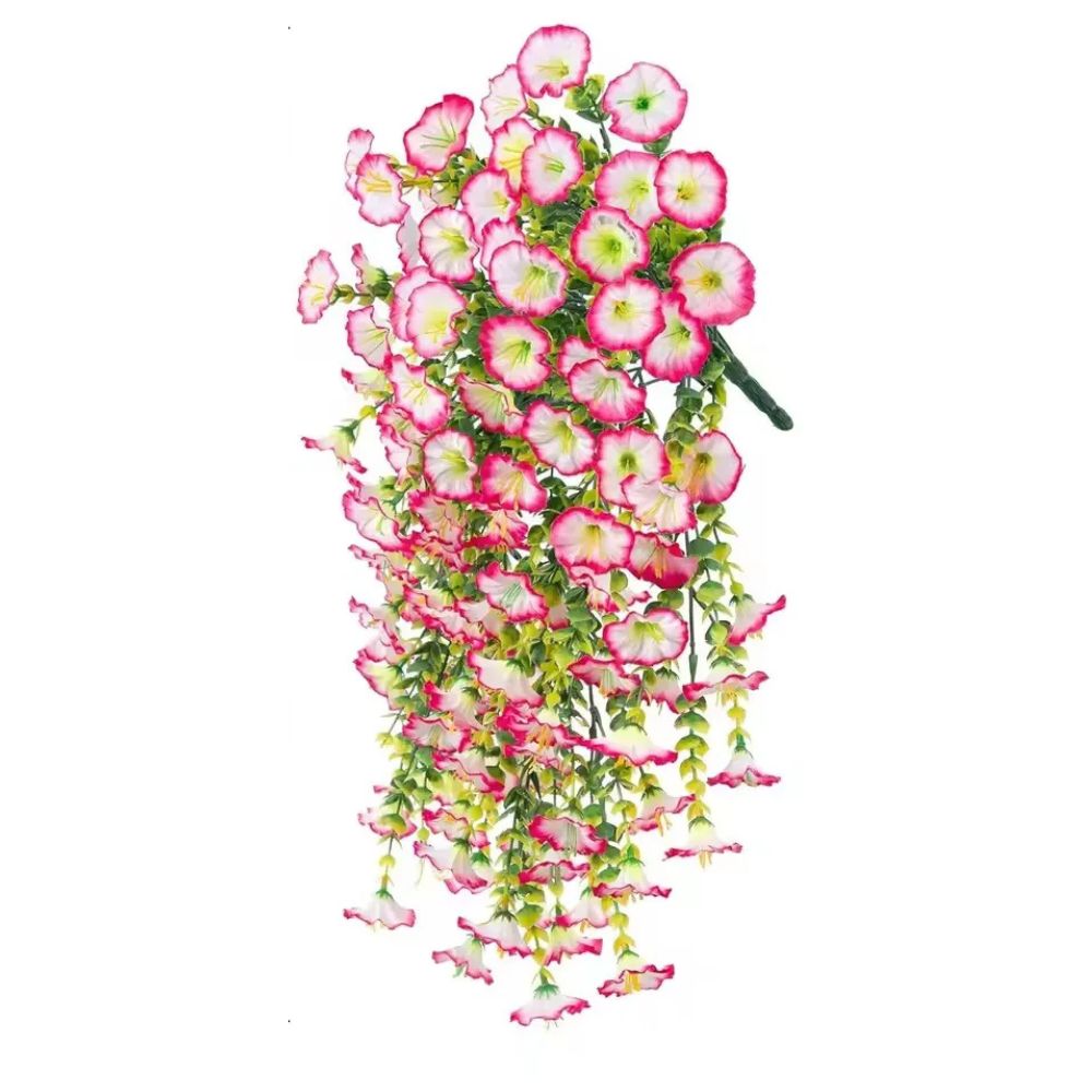 Artificial Morning Glory Flower Decoration – UV Protected Hanging Design