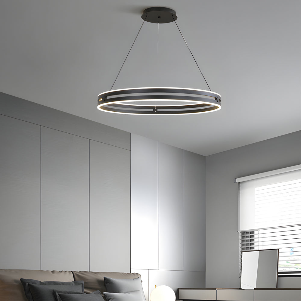 23.6-in Modern Double Wheel Chandelier LED Pendant Light, Taavita