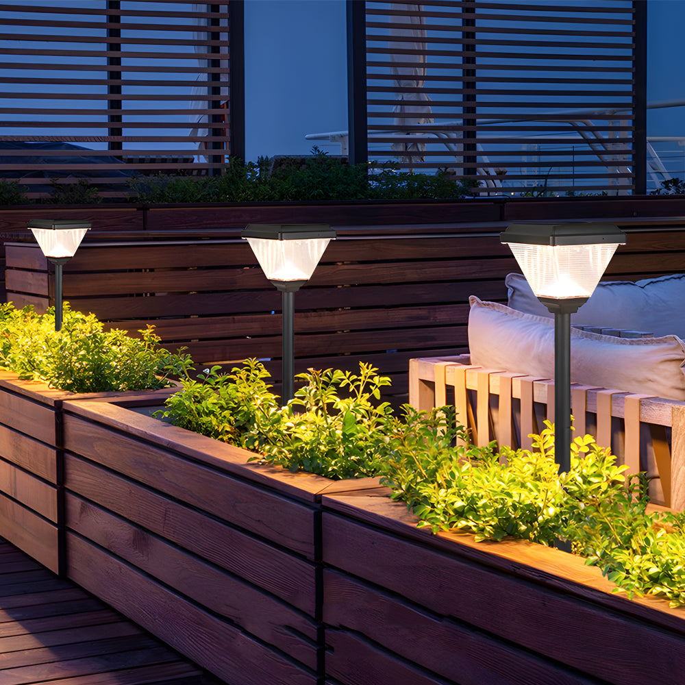 27.6-Inch Black Modern Solar Outdoor Pathway Light by Taavita