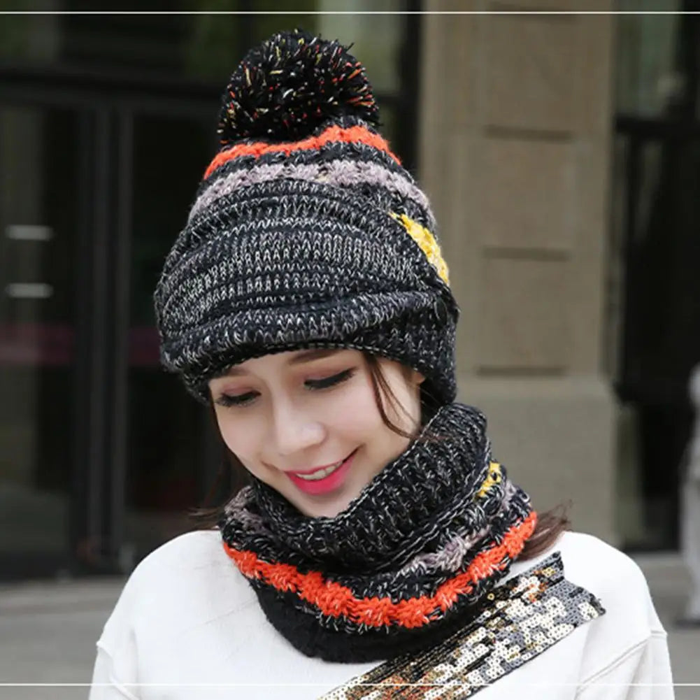 Warmth & Style: Plush Hat and Scarf Duo with Velvet Touch