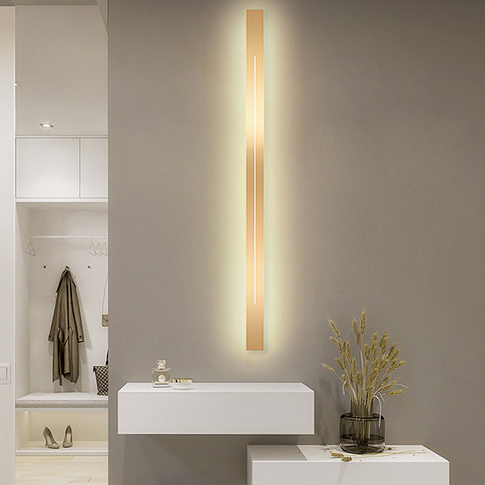 Taavita | Modern Linear LED Wall Lamp Black/Gold Acrylic Bathroom
