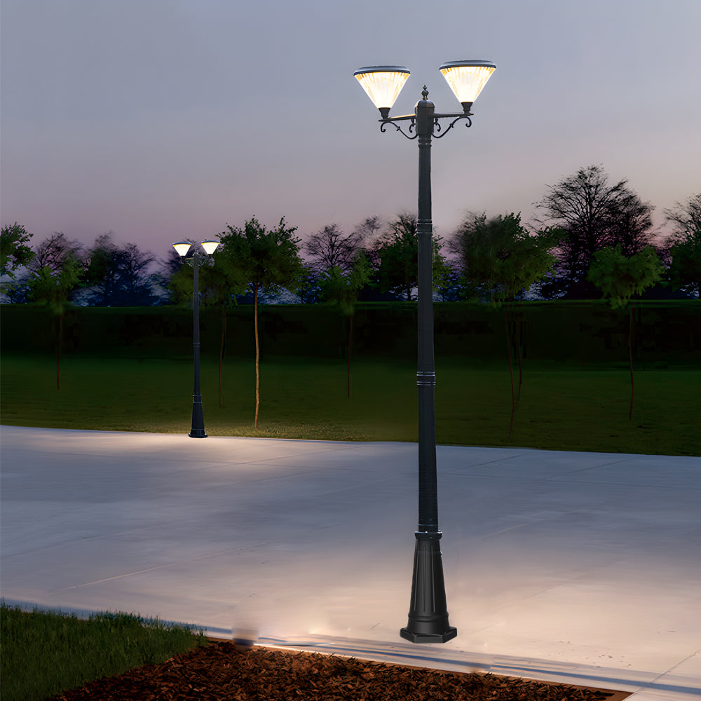 102.4-Inch Black Outdoor Three-Head Lamp Post Light