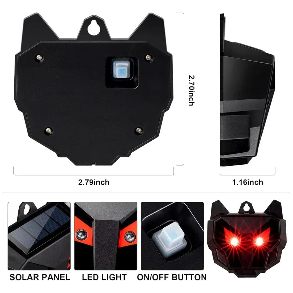 2-Pack Solar-Powered Repeller for Nocturnal Animals Outdoors