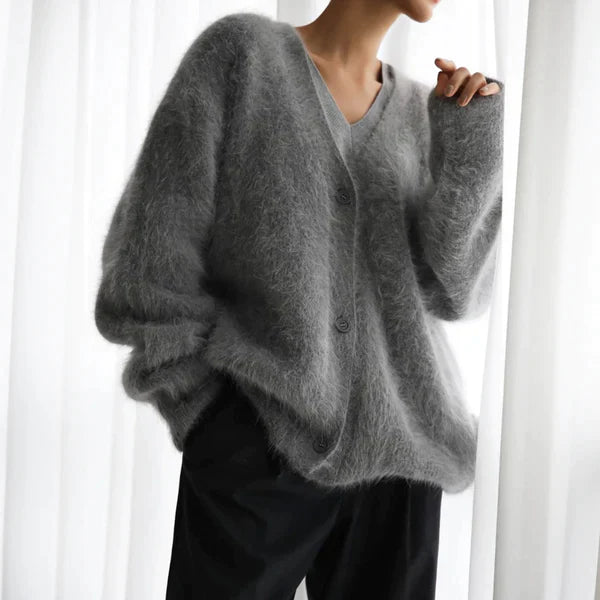 Women’s Cardigan Sweater | Fluffy Oversized Knit | Finest Cashmere | Cozy Comfort