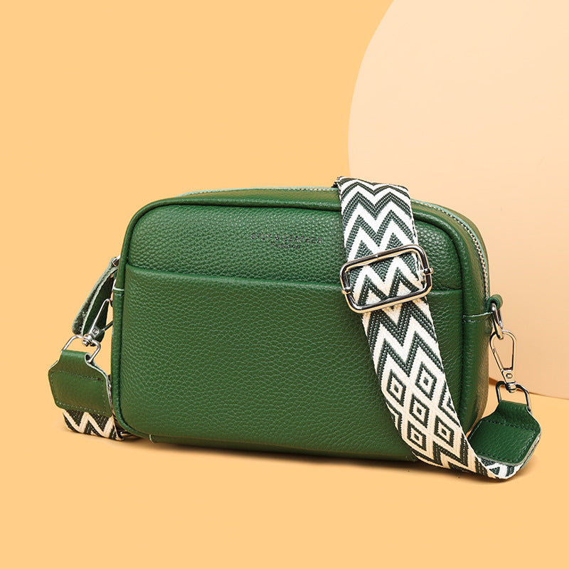 Genuine Leather Crossbody Bag | First-Layer Cowhide Leather | Three-Dimensional Outer Pocket | Comfortable Fit