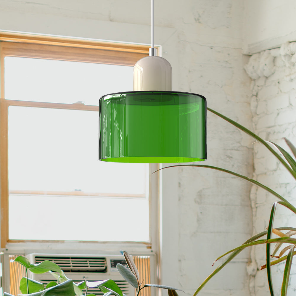 Pendant Light | Bauhaus-Inspired Glass Shade | Adjustable Hanging Length | Easy Assembly