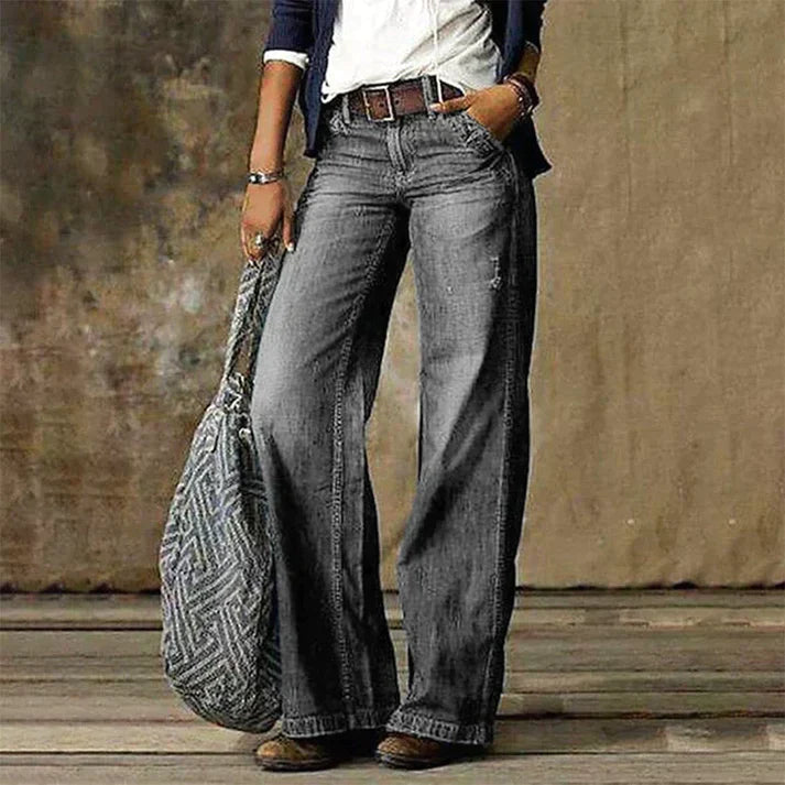 Women’s Wide-Leg Jeans | Premium Quality Fabric | Comfortable Tailored Fit | Stylish Vintage Design