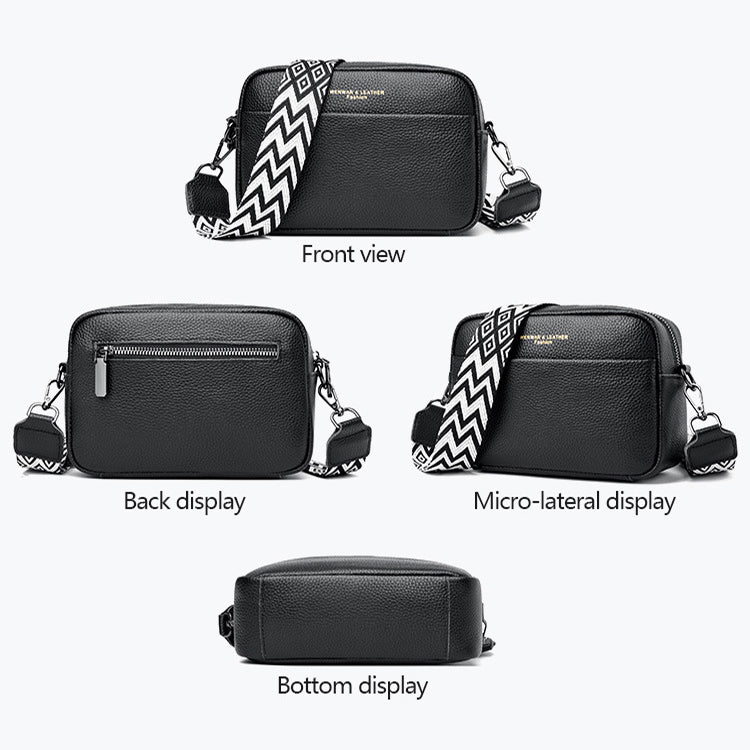 Genuine Leather Crossbody Bag | First-Layer Cowhide Leather | Three-Dimensional Outer Pocket | Comfortable Fit