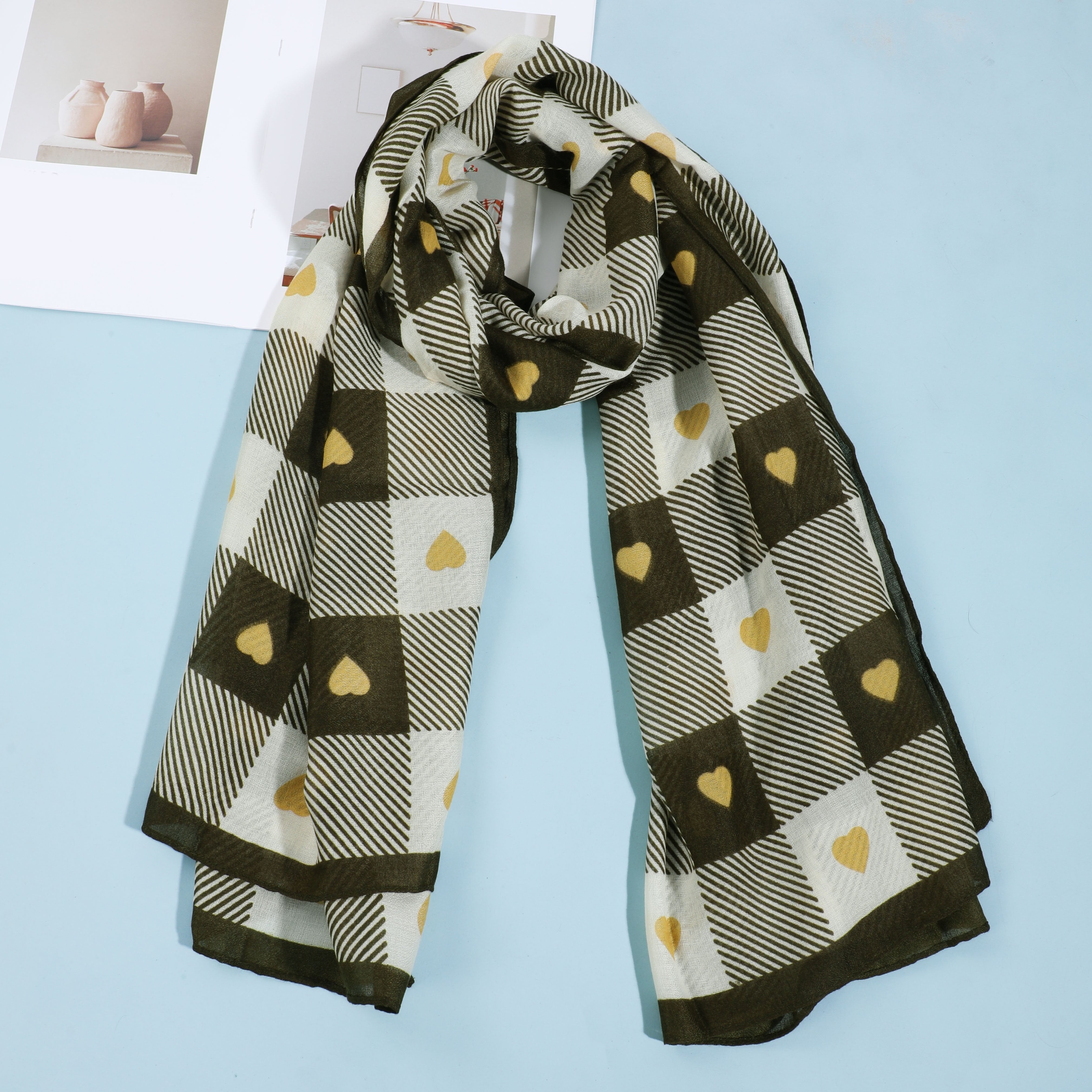 Plaid Scarf | Lightweight Warmth | Soft and Breathable Comfort | Viscose