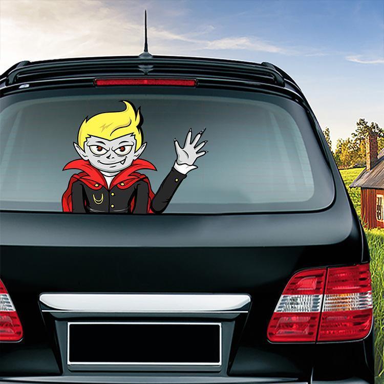 Halloween Car Rear Window Wiper Decal - Weatherproof Spooky Decoration