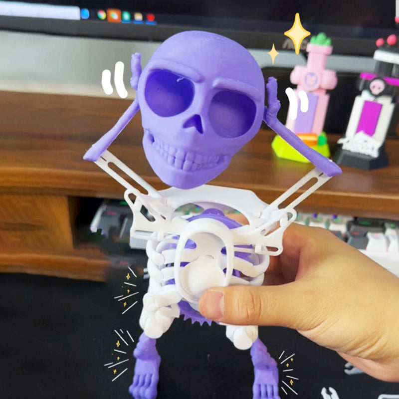 3D Printed Dancing Skeleton Halloween Decoration with Light & Sound Effects